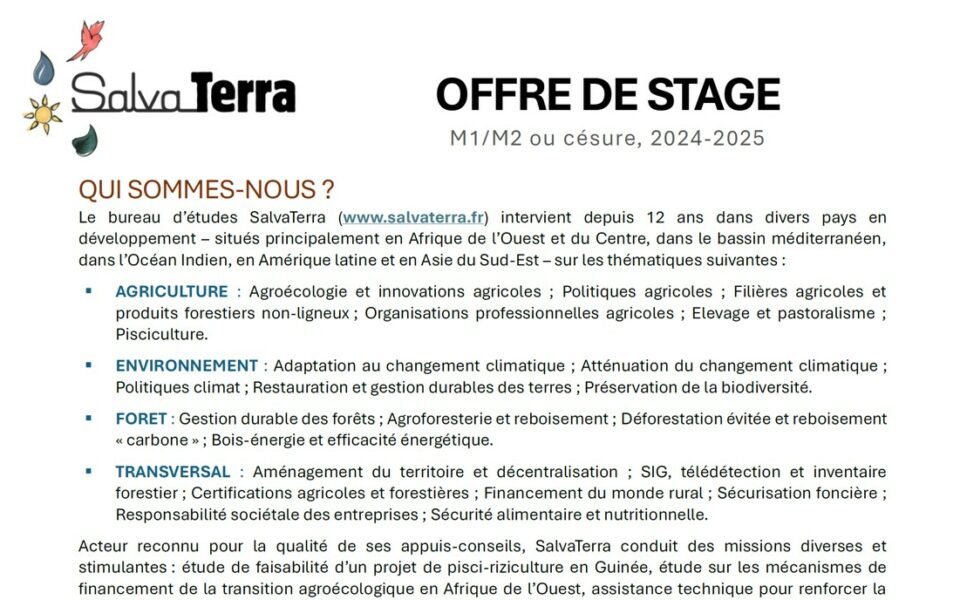 Ouverture d’un nouveau stage en 2024