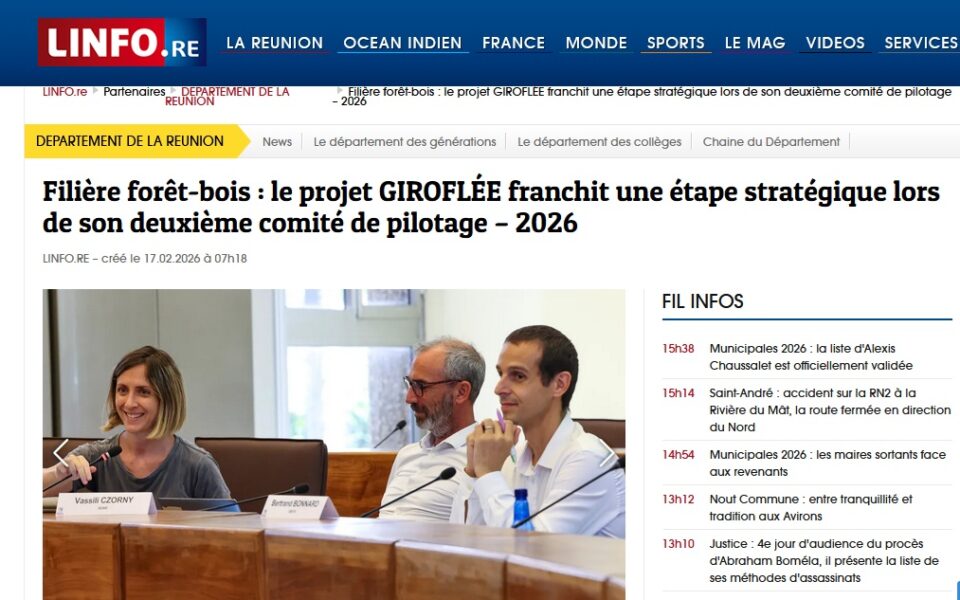On parle de nos travaux dans le cadre du projet Giroflee – Gestion Innovante des Ressources Forestières pour une Energie durable dans la presse réunionnaise !